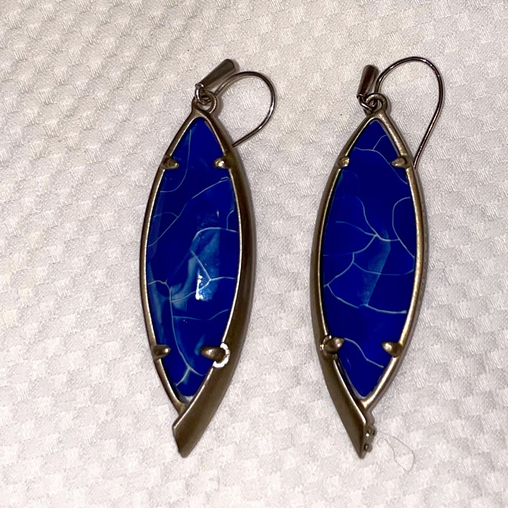 Kendra Scott Blue / Silver Maxwell Earrings